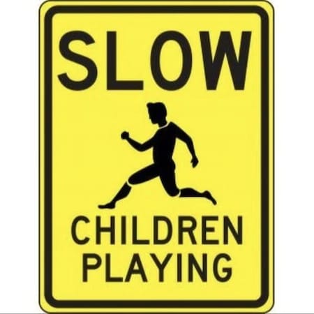 Accuform BICYCLE  PEDESTRIAN SIGN SLOW  FRW483RA FRW483RA